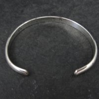 Simple Southwestern 5mm Sterling Cuff Bracelet 6.25" Signed L Mc.