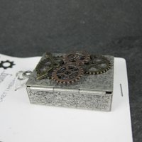Steampunk Gear Clock Locket Pendant