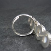 Long Rainbow Moonstone Ring 925 Sterling Silver Adjustable Size 8