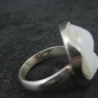 Sterling Silver White Druzy Quartz Ring Size 8