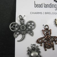 Set of 5 Steampunk Insect Charms By Bead Landing