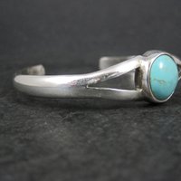 Vintage Mexican Sterling Turquoise Cuff Bracelet 6.25"