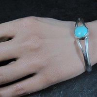 Vintage Mexican Sterling Turquoise Cuff Bracelet 6.25"