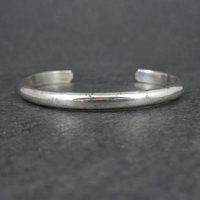 Simple Southwestern 5mm Sterling Cuff Bracelet 6.25" Signed L Mc.