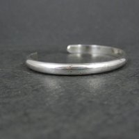 Simple Southwestern 5mm Sterling Cuff Bracelet 6.25" Signed L Mc.