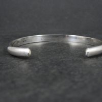 Simple Southwestern 5mm Sterling Cuff Bracelet 6.25" Signed L Mc.