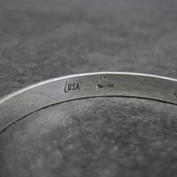 Simple Southwestern 5mm Sterling Cuff Bracelet 6.25" Signed L Mc.