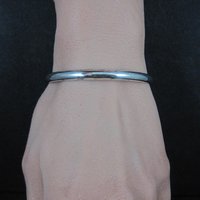 Simple Southwestern 5mm Sterling Cuff Bracelet 6.25" Signed L Mc.