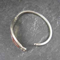 Small Alpaca Silver Mother of Pearl Butterfly Bangle Bracelet 5"