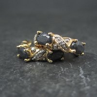 Gold Vermeil Sterling Silver Sapphire Diamond Earrings