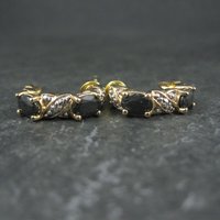 Gold Vermeil Sterling Silver Sapphire Diamond Earrings