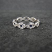 Sterling Silver Evil Eye Ring Size 7