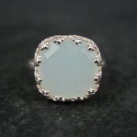 Sterling Silver Pale Chrysoprase Ring Size 8