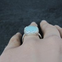 Sterling Silver Pale Chrysoprase Ring Size 8