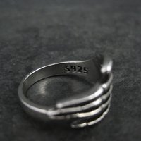 Artisan Sterling Silver Skeleton Hand Ring Size 8