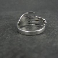 Artisan Sterling Silver Skeleton Hand Ring Size 8