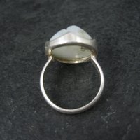 Sterling Silver White Druzy Quartz Ring Size 8