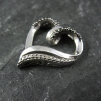 Sterling Silver Black & White Diamond Heart Pendant