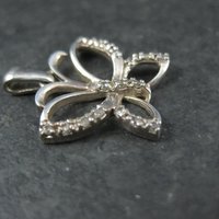 Small Sterling Diamond Butterfly Pendant