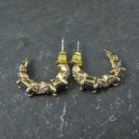 Gold Vermeil Sterling Silver Sapphire Diamond Earrings
