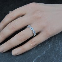 Sterling Silver Evil Eye Ring Size 7