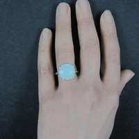 Sterling Silver Pale Chrysoprase Ring Size 8