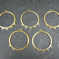 10pcs Round Brass Chandelier Base 32x38mm Jewelry Making NOS 2 Packages