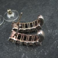 Sterling Silver Rhodolite Garnet Earrings Estate Jewelry