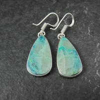 Sterling Silver Chrysocolla Earrings