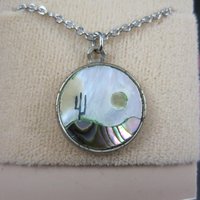 Vintage Desert Inlay Pendant Necklace NOS