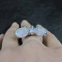 Estate Sterling Silver Pink Butterfly Ring Size 7.5