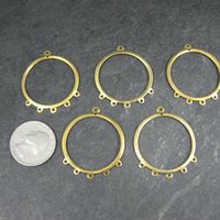 10pcs Round Brass Chandelier Base 32x38mm Jewelry Making NOS 2 Packages