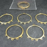 10pcs Round Brass Chandelier Base 32x38mm Jewelry Making NOS 2 Packages