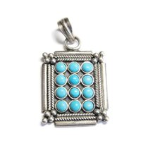 Vintage Sterling Faux Turquoise Pendant