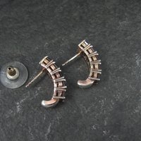 Sterling Silver Rhodolite Garnet Earrings Estate Jewelry