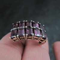 Sterling Silver Rhodolite Garnet Earrings Estate Jewelry