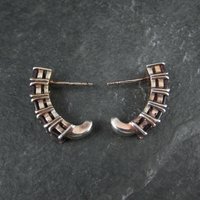 Sterling Silver Rhodolite Garnet Earrings Estate Jewelry