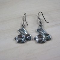 Sterling Rabbit Earrings Vintage Silver Bunny