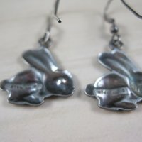 Sterling Rabbit Earrings Vintage Silver Bunny
