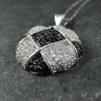 Sterling Silver Black & White Pendant Necklace