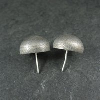 Large Sterling Silver Dome Earrings Alicia Mexican Silver