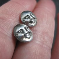 Vintage Sterling Moon Face Earrings