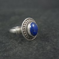 Sterling Silver Lapis Lazuli Ring Size 5 Vintage