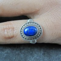 Sterling Silver Lapis Lazuli Ring Size 5 Vintage