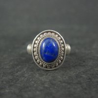 Sterling Silver Lapis Lazuli Ring Size 5 Vintage