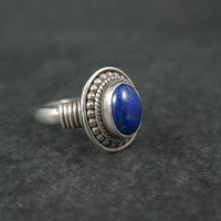 Sterling Silver Lapis Lazuli Ring Size 5 Vintage