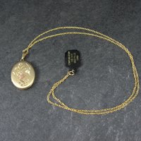 Vintage Black Hills Gold Hummingbird Locket Necklace Coleman Co NOS