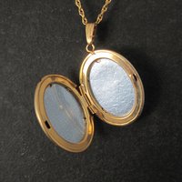 Vintage Black Hills Gold Hummingbird Locket Necklace Coleman Co NOS