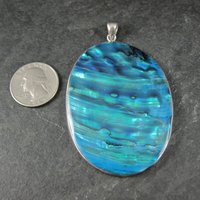 Large Sterling Silver Abalone Pendant