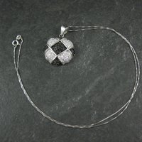 Sterling Silver Black & White Pendant Necklace